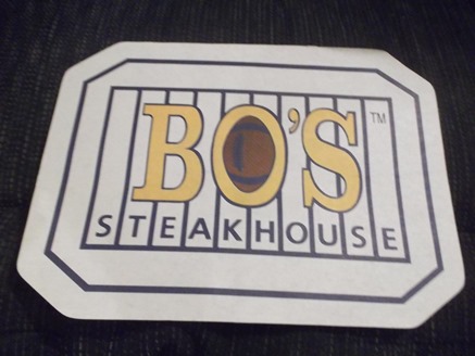 Bo's Steakhouse Placemat